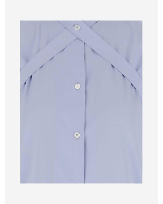 Off-White c/o Virgil Abloh Blue Belted Buttoned Long-Sleeved Shirt