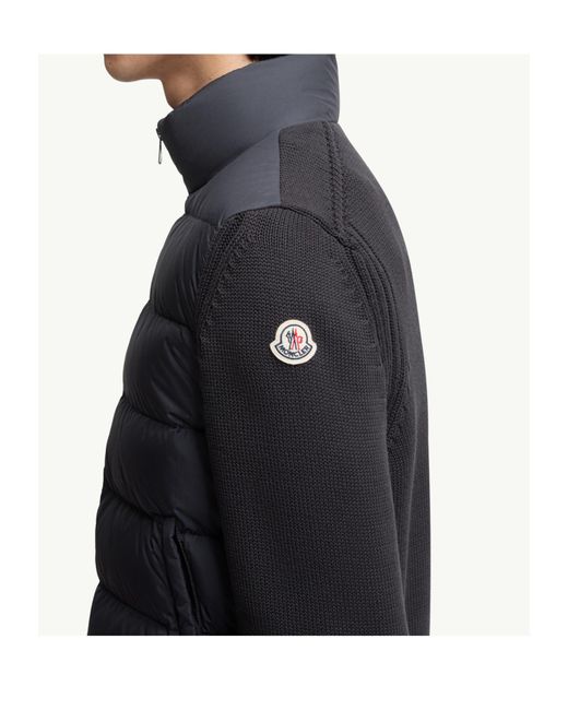 Moncler Blue Panelled Zipped Jacket for men