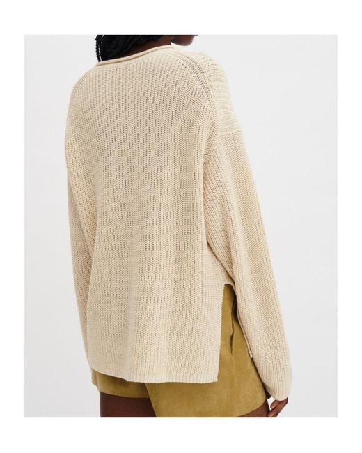 Filippa K Natural Ribbed-Knit Dropped-Shoulder Sweater