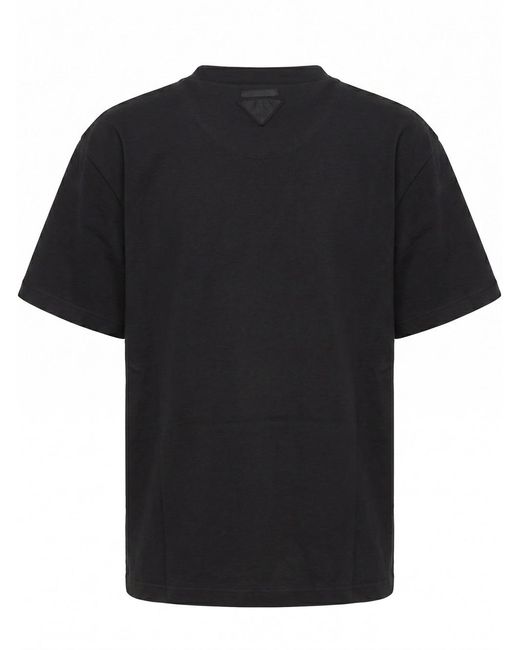 Prada Black Triangle-Patch T-Shirt for men