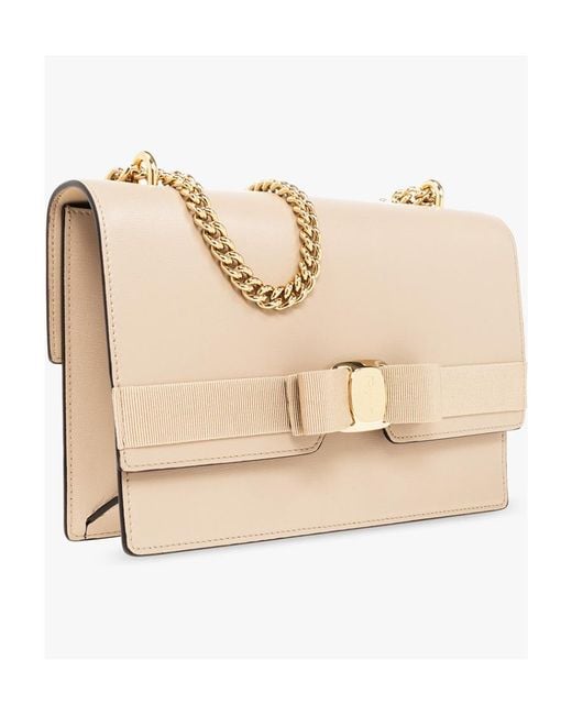 Ferragamo Natural Bow Button Single Shoulder Bag