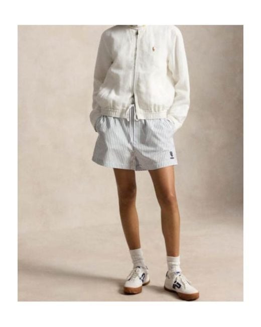 Polo Ralph Lauren White 2026 Wimbledon Pinstripe Shorts
