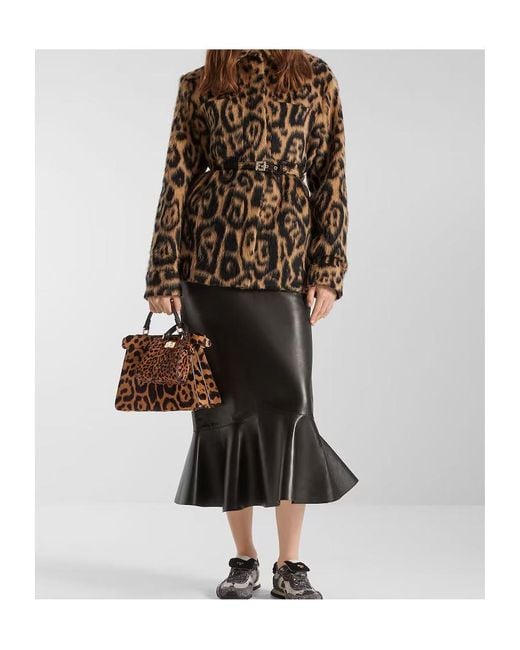 Fendi Brown Animalier Wool Blouson