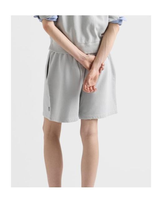 Prada Gray Cotton Fleece Shorts