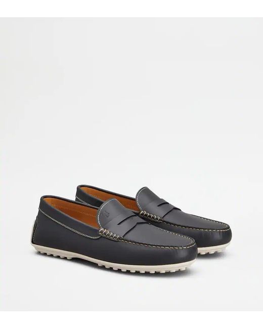Tod's Blue Round-Toe Loafers for men