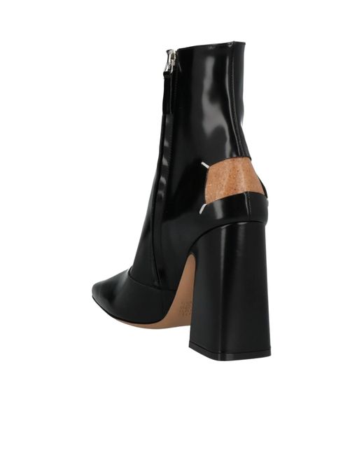 Maison Margiela Black Two-Tone Genuine Leather Ankle Boots