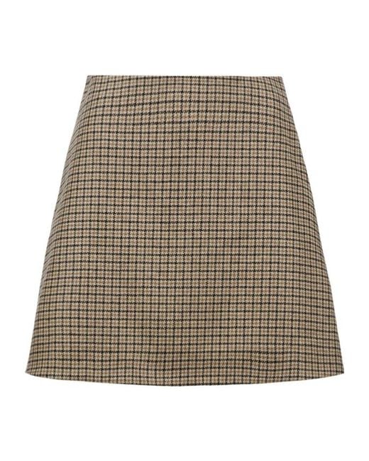 Moncler Natural Checkered Skirt