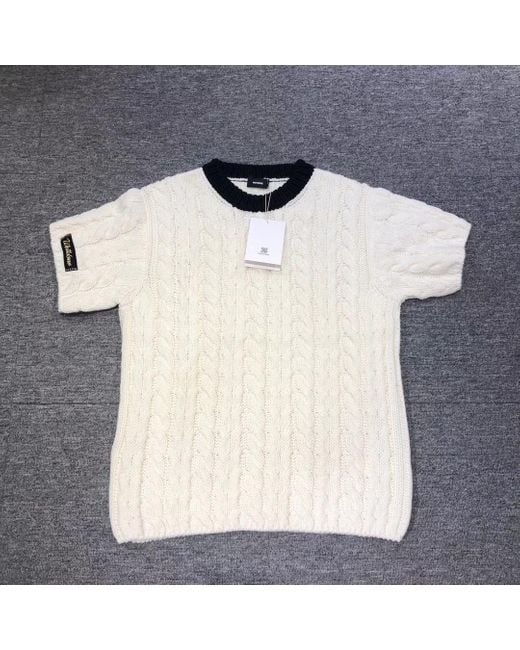 we11done White Oversized Cable-Knit Jumper