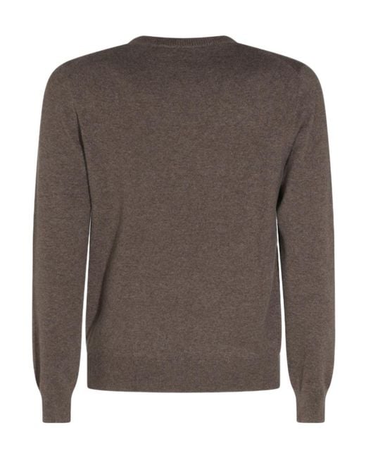 Malo Brown Crew-Neck Knitted Sweater for men