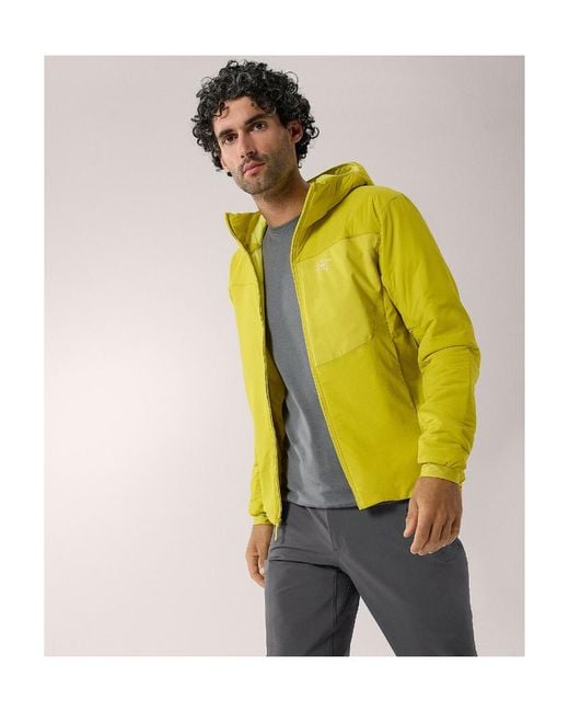 Arc'teryx Yellow Proton Hooded Casual Jacket for men
