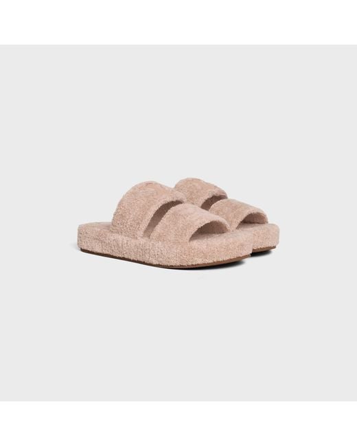 Céline Pink Triomphe Open-Toe Slippers