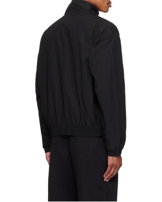 MARINE SERRE Black Logo Embroidered Sport Track Jacket for men