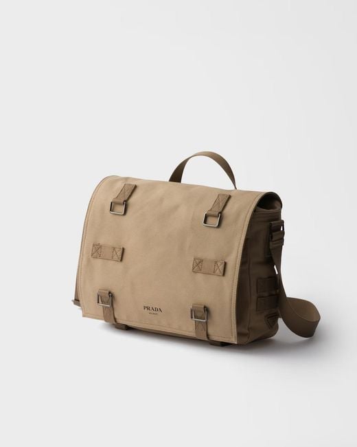 Prada Brown Canvas Shoulder Bag for men