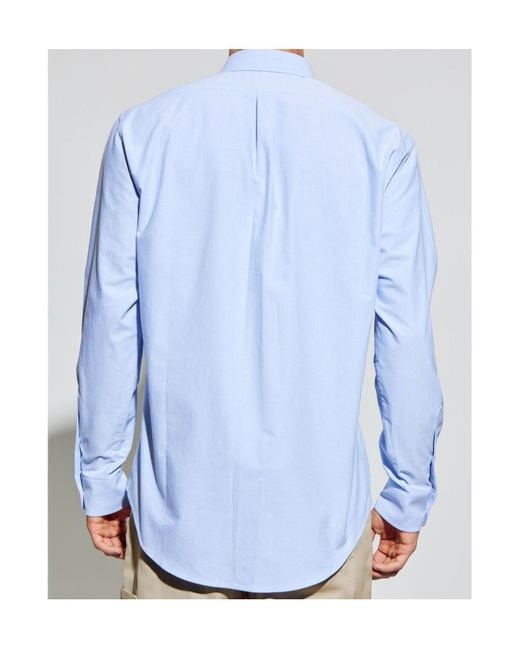 Givenchy Blue Logo-Embroidered Shirt for men