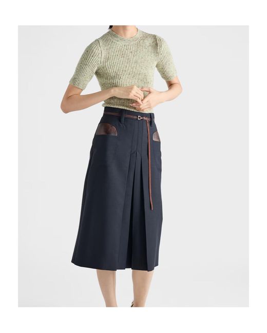 Prada Green Short-Sleeved Crewneck Jumper