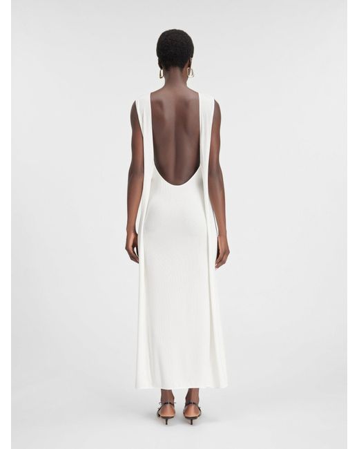 Jacquemus White Le Robe Capa High Neck Maxi Dress
