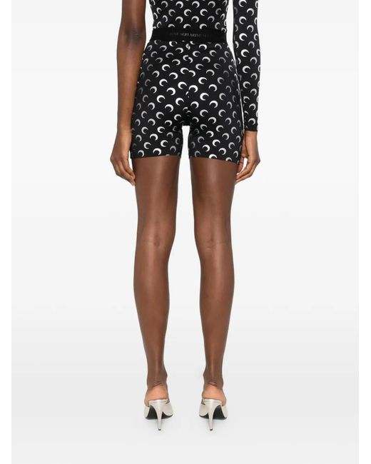 MARINE SERRE Black Moon Printed Shorts