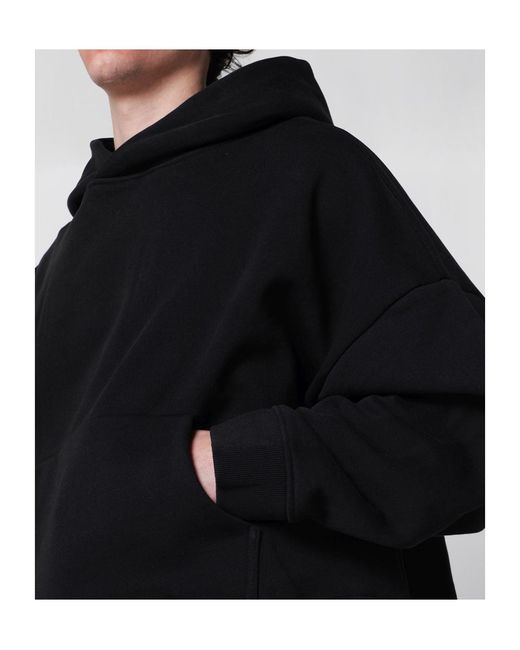 Entire studios Black Cotton Hoodie for men