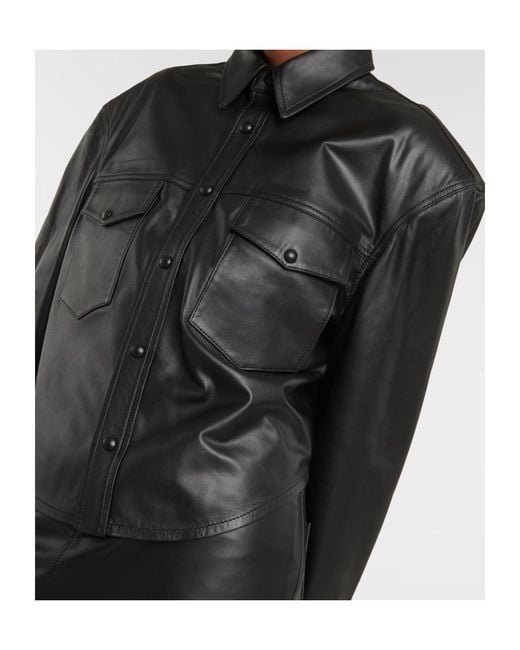 Wardrobe NYC Black Leather Jacket With Snap Fastening