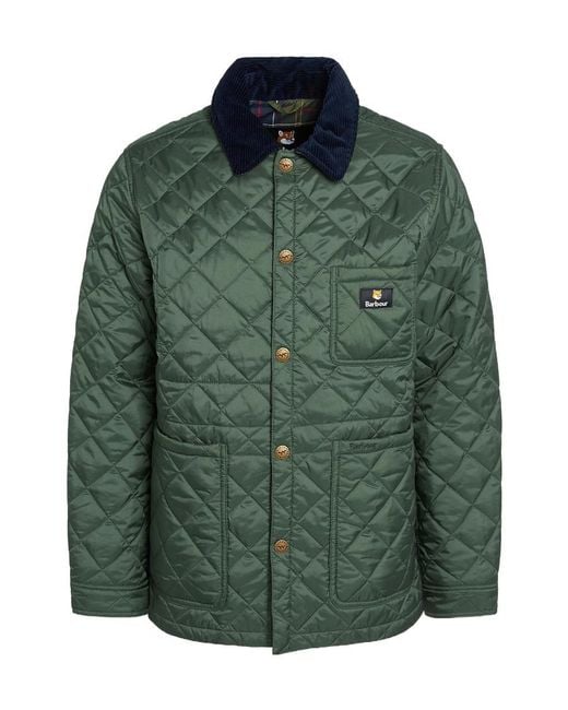 Barbour Green X Mk Kenning Logo-Patch Padded Jacket for men