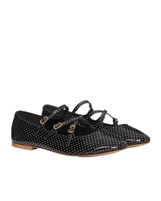 Céline Black Dot Printed Ballet Shoes