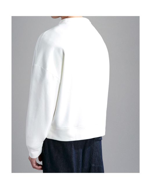 Paul & Shark White Shark-Print Cotton Sweater for men