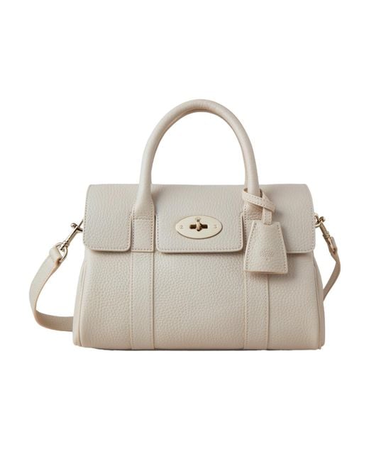 Mulberry White Bayswater Foldover Top Small Tote Bag