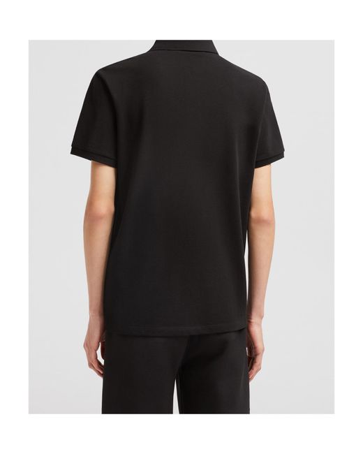 Moncler Black Year Of The Snake Patch Cotton Piquet Polo Shirt for men