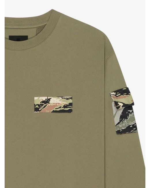Givenchy Green Camo Patch Crewneck Sweatshirt for men