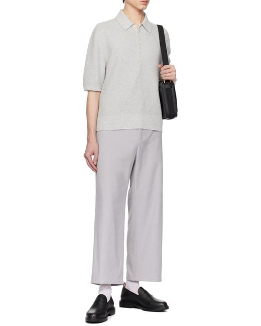 Thom Browne Black Logo Detailed Messenger Bag for men