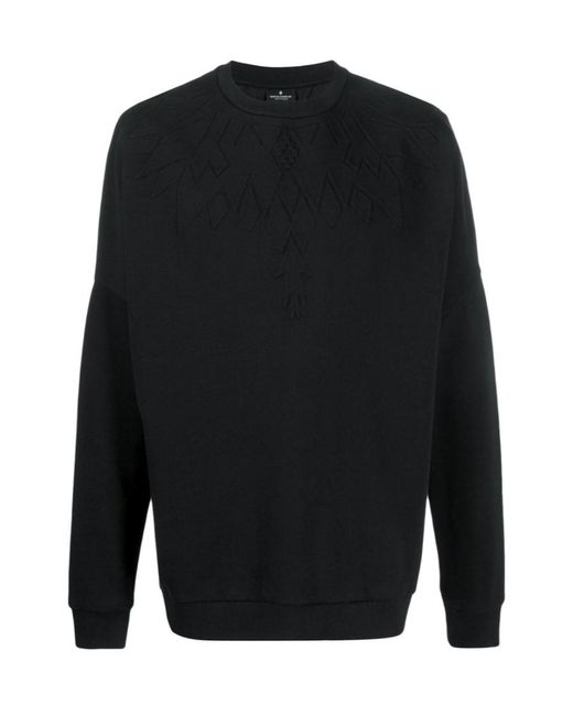 Marcelo Burlon Black Embossed Wing Sweater for men