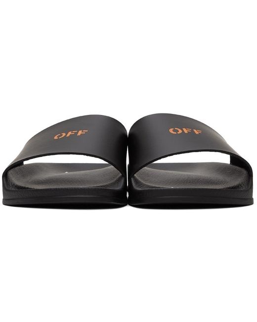 Off-White c/o Virgil Abloh Black Logo Print Pool Slides