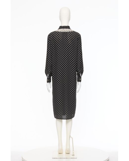 Valentino Black Polka-Dot Midi Shirt Dress