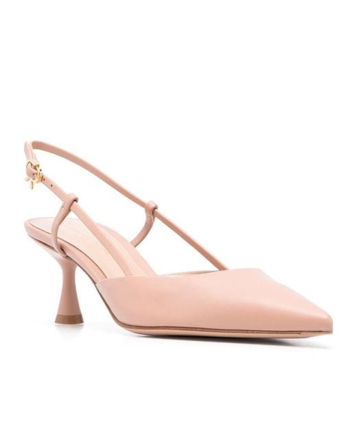 Gianvito Rossi Pink Ankle Strap Pointed High Heels