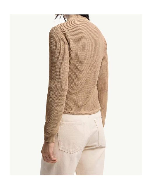 Moncler Natural Quilted Knit Panel Cardigan