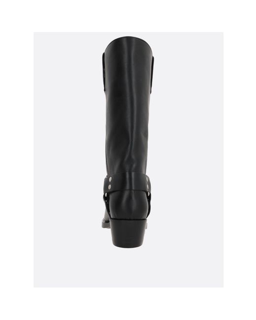 Paris Texas Black Square Toe Studded Ankle Boots
