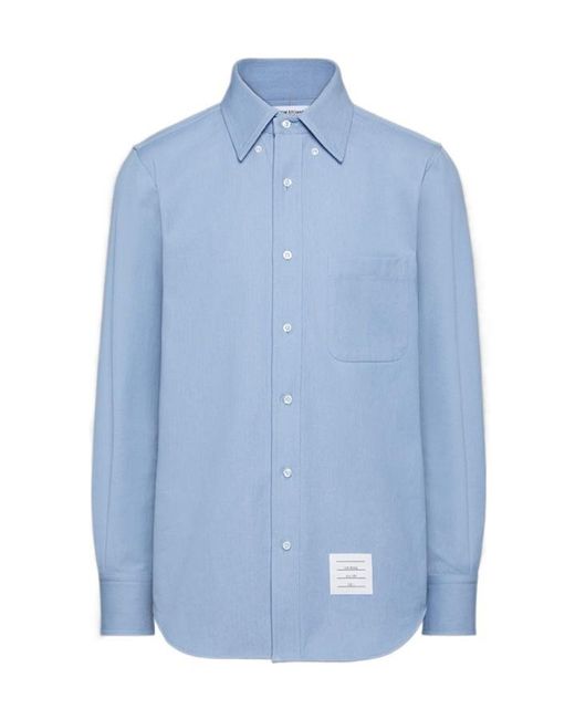 THOM BROWNE 長袖シャツ 水色　10 140位 Thom Browne Straight Fit Long Sleeve Oxford Shirt in Light