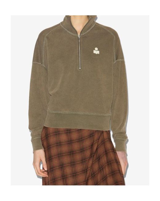Isabel Marant Brown Isabel Marant Étoile Half-Zipped Sweatshirt