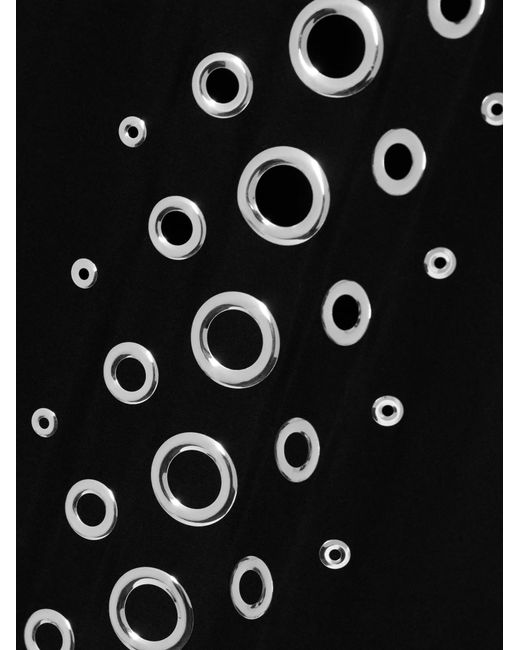 Rabanne Black Semi-Sheer Eyelet Maxi Dress