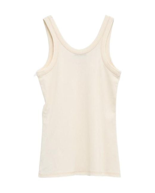 Lemaire White Sleeveless Ribbed-Knit Tank Top