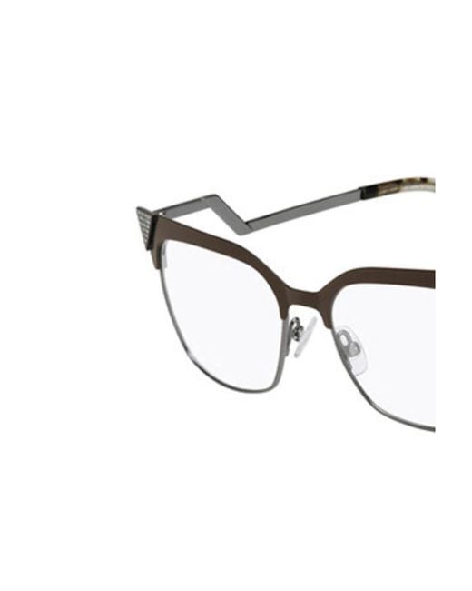 Fendi White Logo Detail Flat Lens