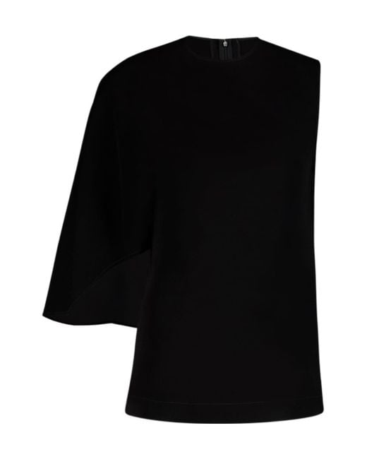 Stella McCartney Black One-Shoulder Crewneck Top