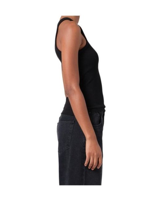 Agolde Black Rayne Crewneck Tank Top