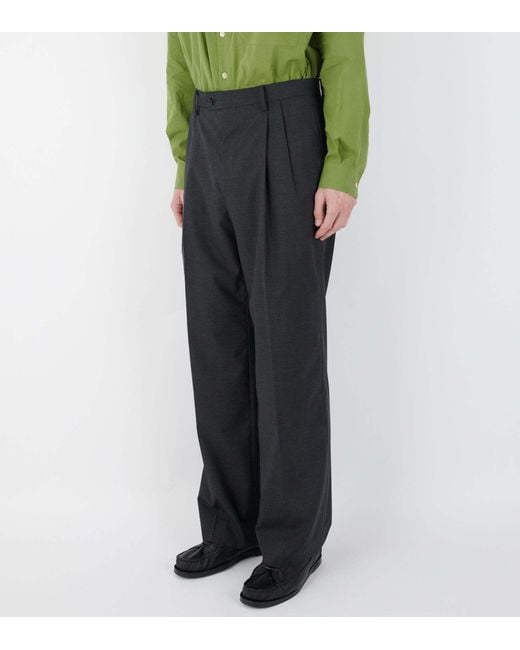 Auralee Gray Casual Pants With Belt Loops for men