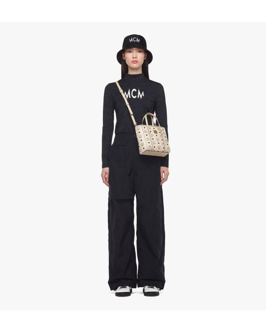 MCM Natural Aren Top-Zip Mini Shopper Bag
