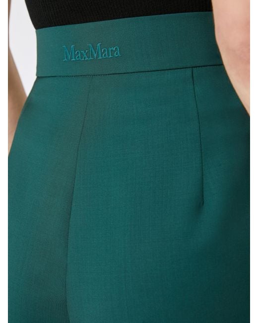Max Mara Green Fernet Palazzo Pants