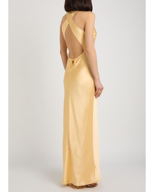 Reformation Metallic Silk Maxi Dress