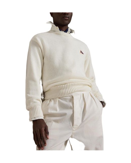 Polo Ralph Lauren White Crew Neck Jumper for men