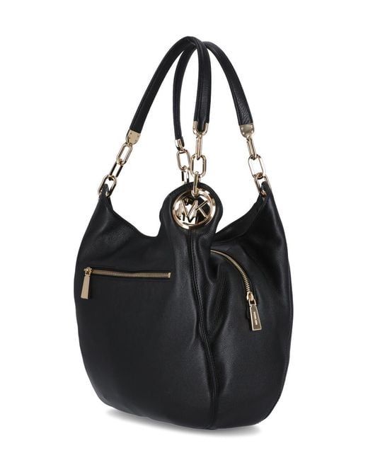 Michael Kors Black Michael Lillie Logo Plaque Tote Bag