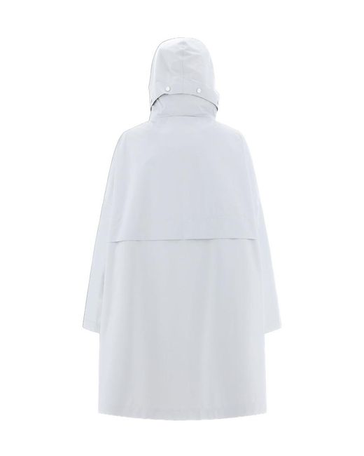 Herno White Hooded Zip Coat